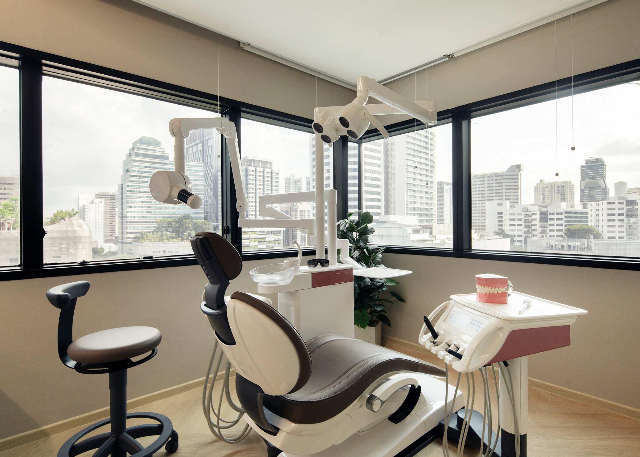 A treatment room looking out over Orchard Road A treatment room looking out over Orchard Road