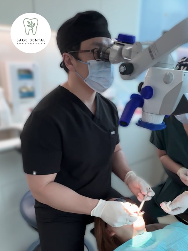dr darrell checking patient at sage dental specialists