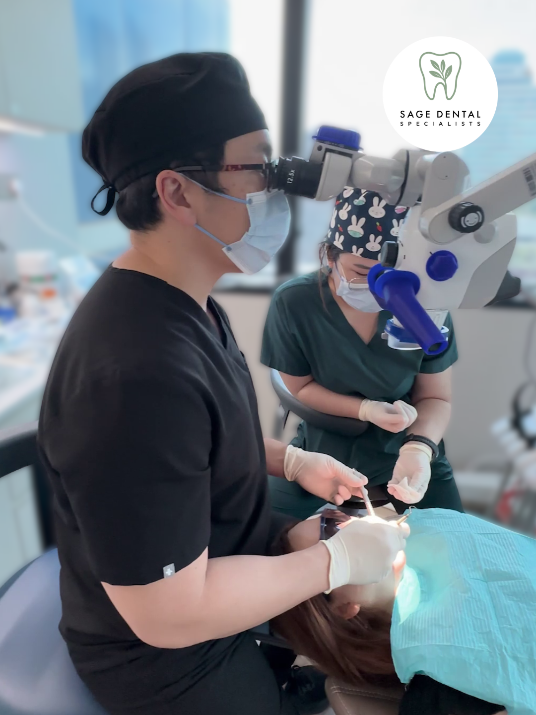 dr darrell working on patient at sage dental specialists