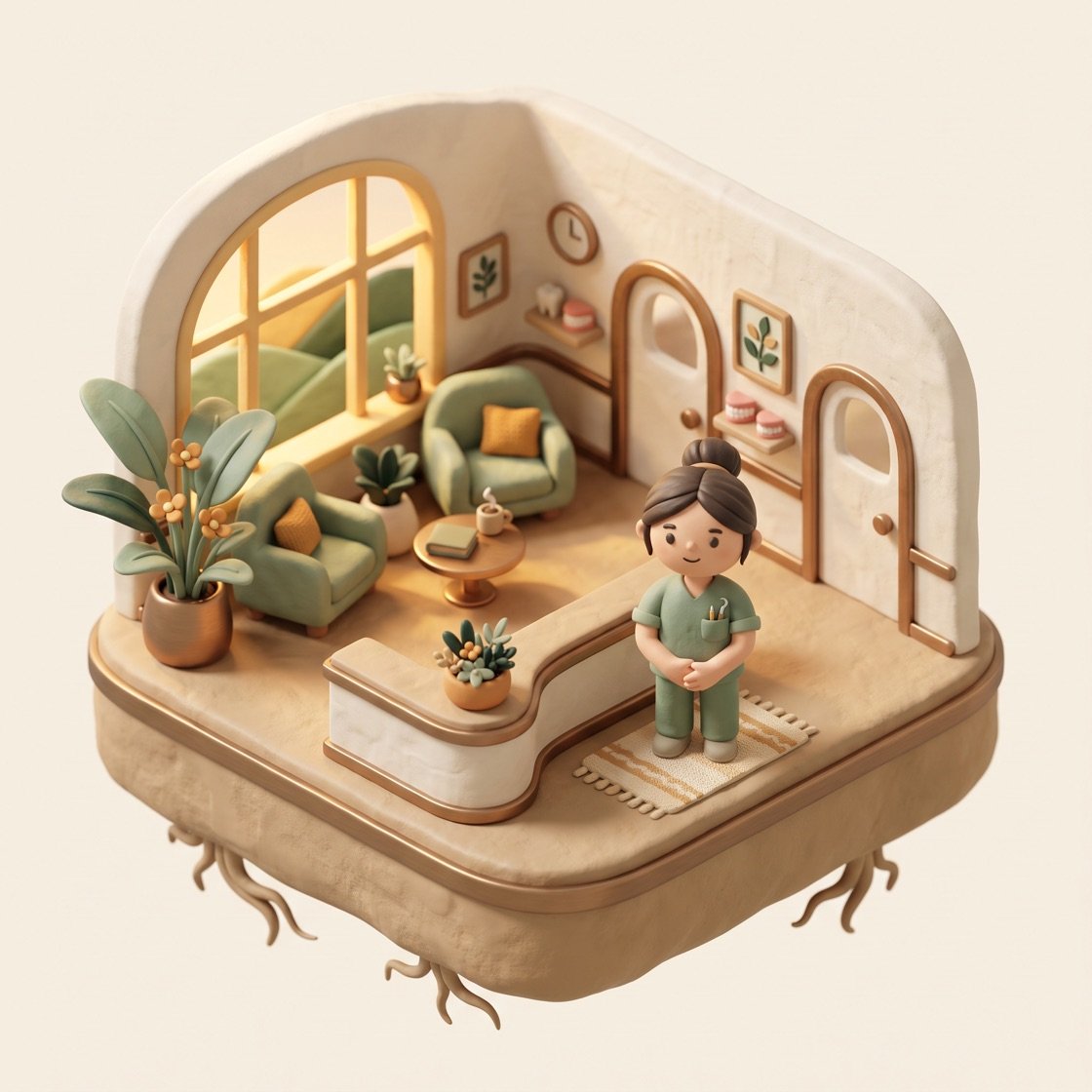 Welcome — miniature diorama of Dr Elyssa's routine Welcome — miniature diorama of Dr Elyssa's routine