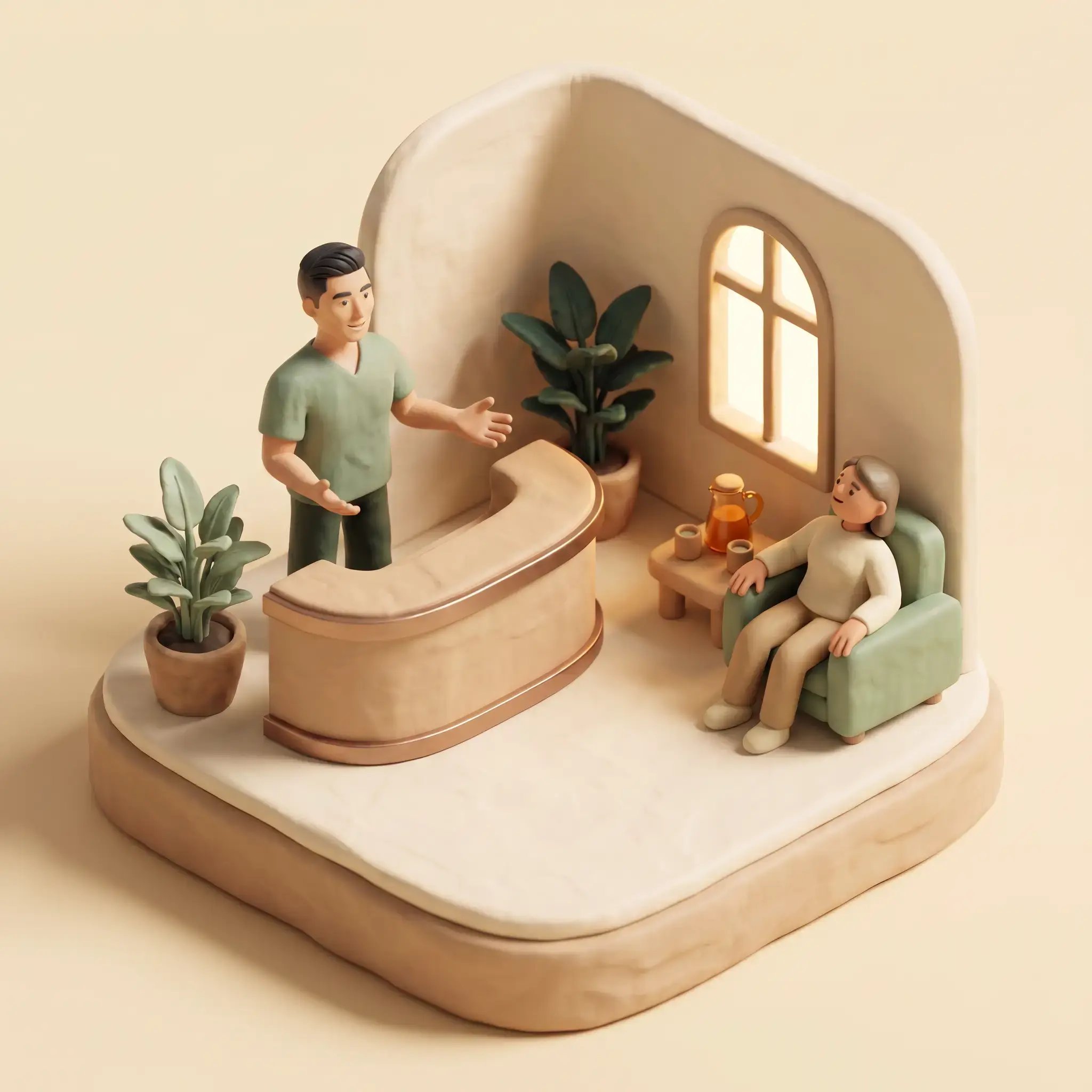 Welcome — miniature diorama of a course of orthodontic treatment